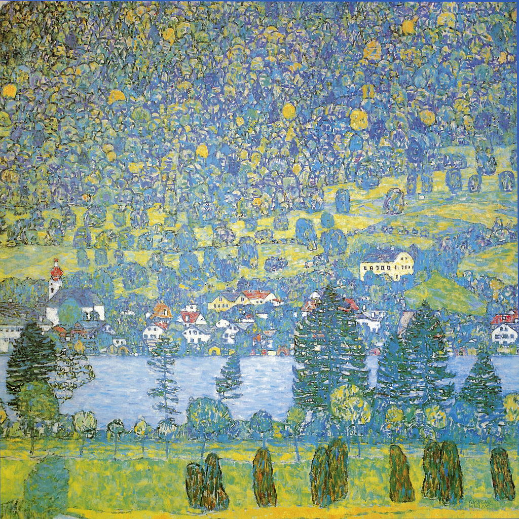 Kunstdruck "Unterach am Attersee" von Klimt Gustav