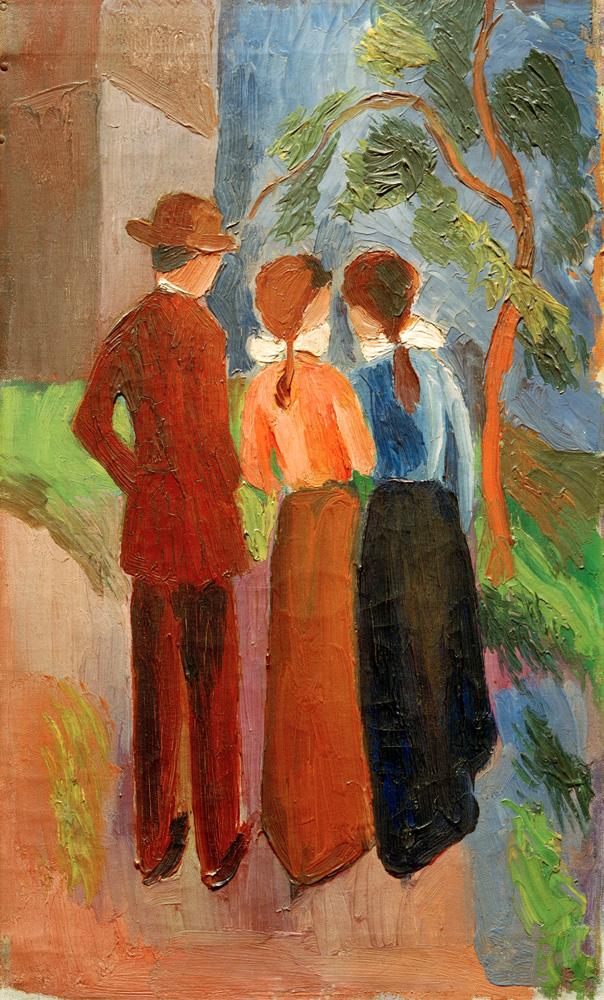Картинки по запросу weewado leinwandbild - alte meister - august macke - drei spaziergänge 1914 größe 60x100 cm
